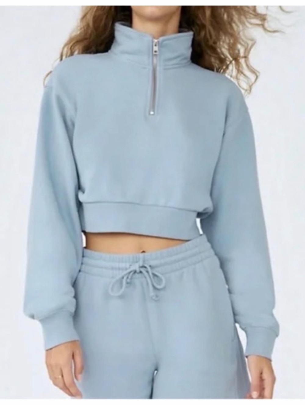 Tna | Aritzia | Quarter-Zip Cropped Sweatshirt XS